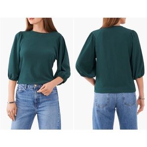 Vince Camuto Crinkled Puff Three-Quarter Sleeve Top